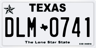 TX license plate DLM0741