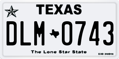 TX license plate DLM0743