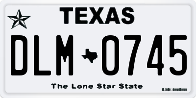 TX license plate DLM0745