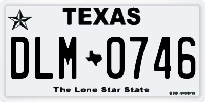 TX license plate DLM0746