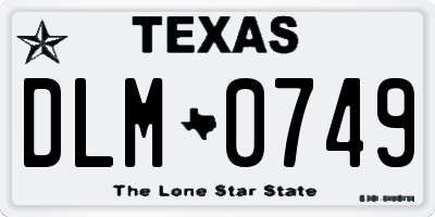 TX license plate DLM0749