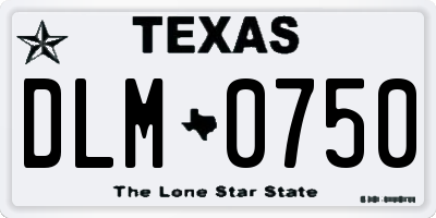 TX license plate DLM0750