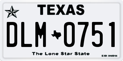 TX license plate DLM0751