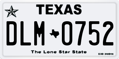 TX license plate DLM0752