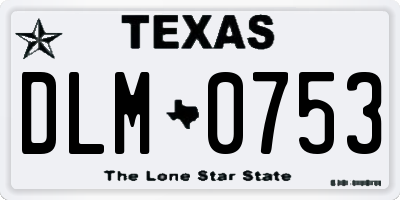 TX license plate DLM0753