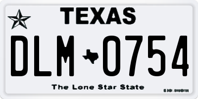 TX license plate DLM0754