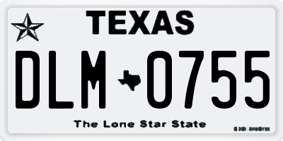 TX license plate DLM0755