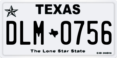 TX license plate DLM0756