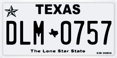 TX license plate DLM0757