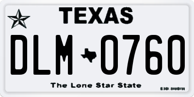 TX license plate DLM0760