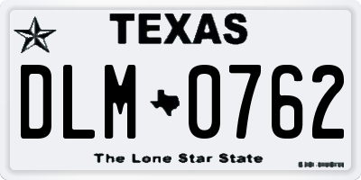 TX license plate DLM0762