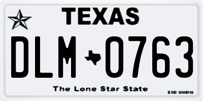 TX license plate DLM0763