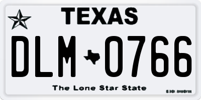 TX license plate DLM0766