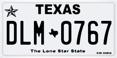 TX license plate DLM0767