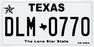 TX license plate DLM0770