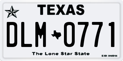 TX license plate DLM0771