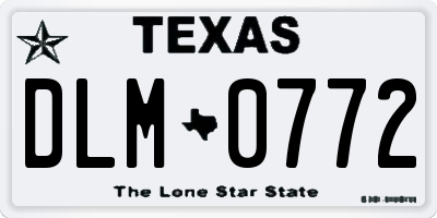 TX license plate DLM0772