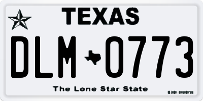 TX license plate DLM0773