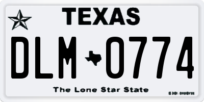 TX license plate DLM0774