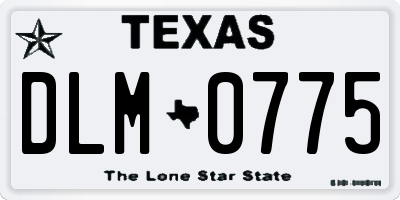 TX license plate DLM0775