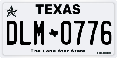 TX license plate DLM0776