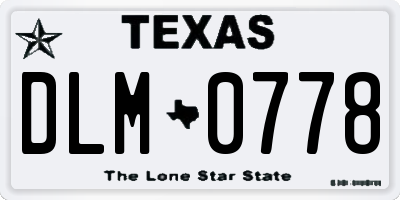 TX license plate DLM0778