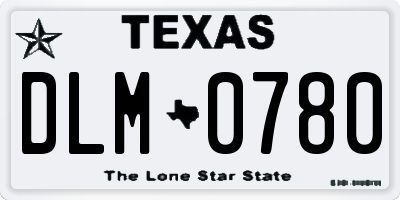 TX license plate DLM0780
