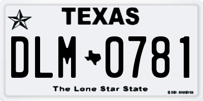 TX license plate DLM0781