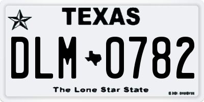 TX license plate DLM0782