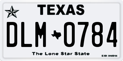 TX license plate DLM0784