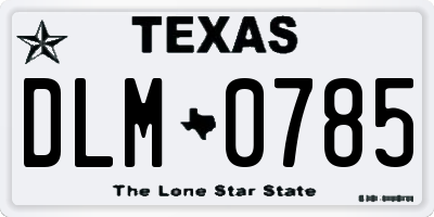 TX license plate DLM0785