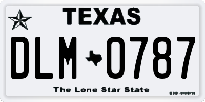 TX license plate DLM0787