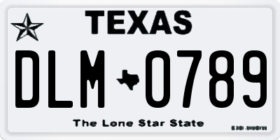TX license plate DLM0789