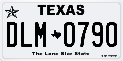 TX license plate DLM0790