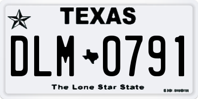 TX license plate DLM0791
