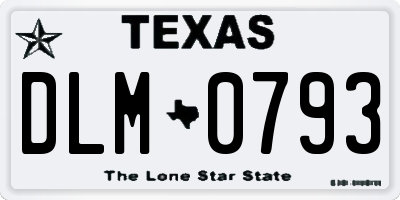 TX license plate DLM0793