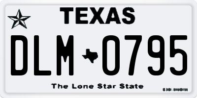 TX license plate DLM0795