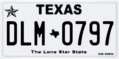 TX license plate DLM0797