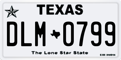TX license plate DLM0799