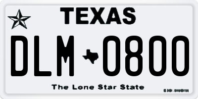 TX license plate DLM0800