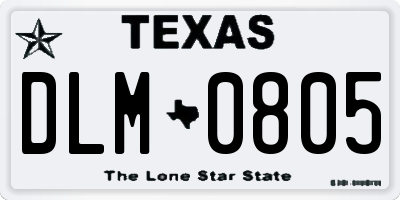 TX license plate DLM0805