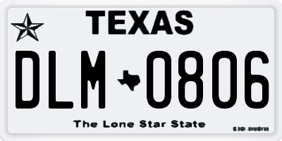 TX license plate DLM0806