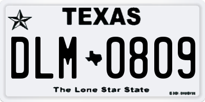 TX license plate DLM0809