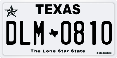 TX license plate DLM0810