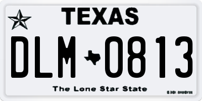 TX license plate DLM0813