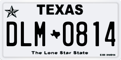 TX license plate DLM0814