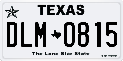 TX license plate DLM0815
