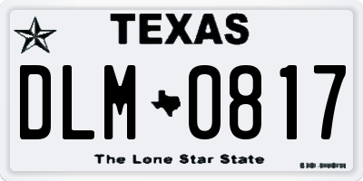 TX license plate DLM0817