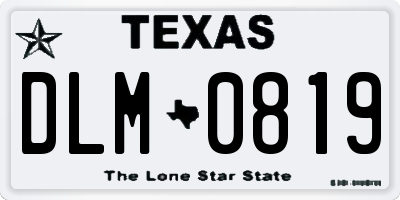 TX license plate DLM0819