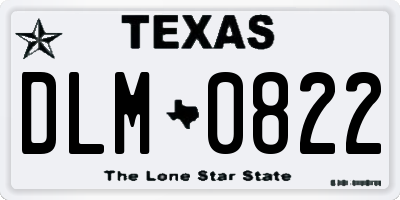 TX license plate DLM0822